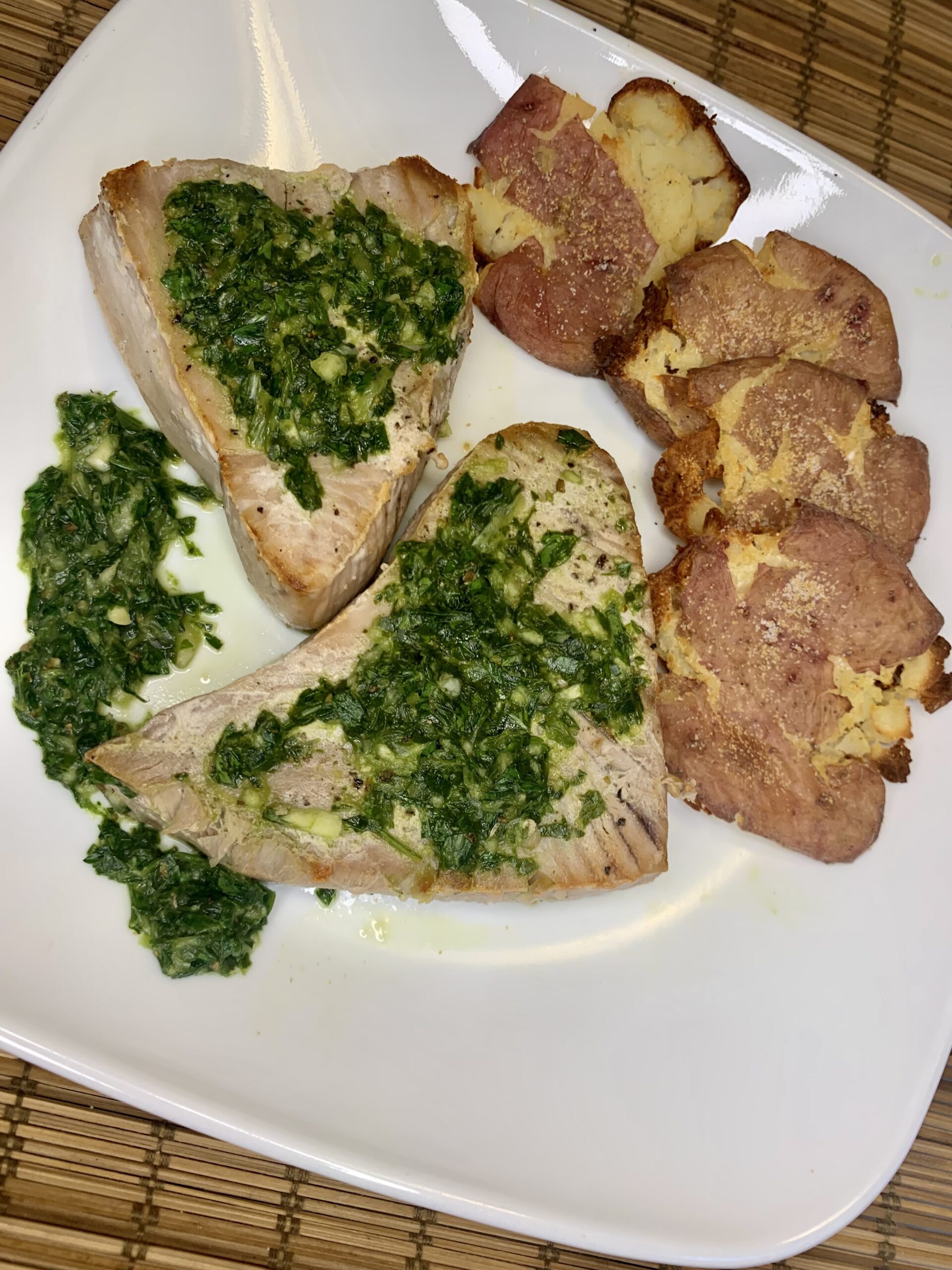 Broiled Tuna with Filipino Style Chimichurri